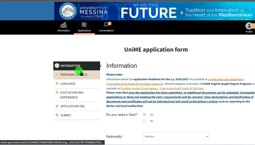University of Messina Scholarship
